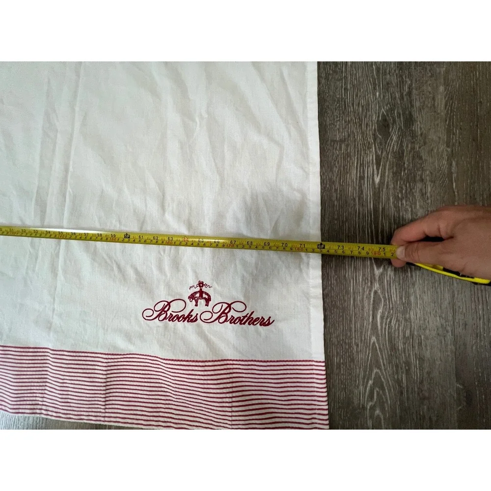 Brooks Brothers Shower Curtain Unisex 72x72 White Red Striped Turkish Cotton